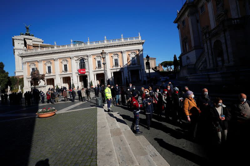 Body of late European Parliament President Sassoli lies in state, in Rome