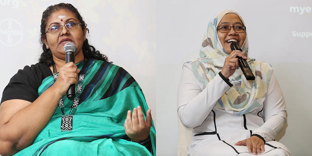 Ghanthimathi Subramaniam (left) and Leila Azura Mohd Daniel had to struggle with their pain for years before they were officially diagnosed with endometriosis. — Pictures by Choo Choy May