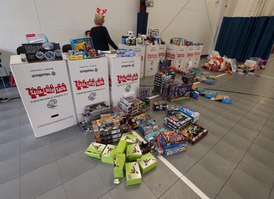 The Santa Shop inside St. Vincent de Paul's Family Success Center in Louisville, Ky. provided toys and games donated by Toys for Tots on Dec. 13, 2020.