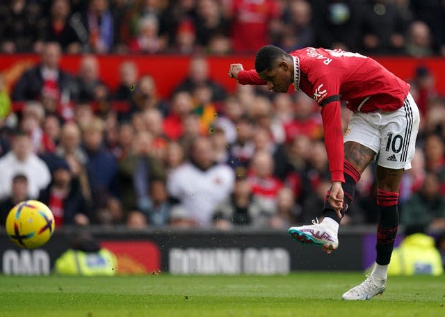 Rashford opens the scoring for United against Leicester (Nick Potts/PA)