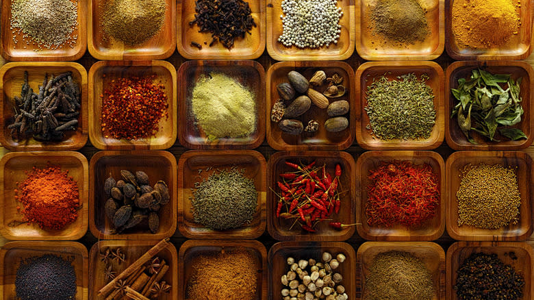 bowls of spices