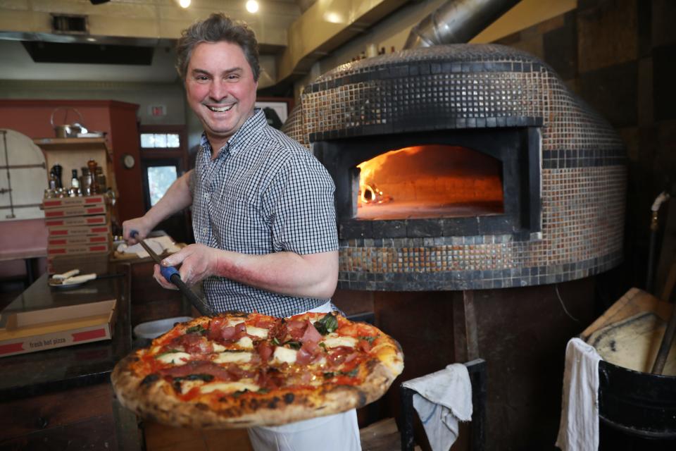 Jerry Arcieri owner of Aquila Pizza Al Forno, won the March Pizza Madness out polling 63 other pizza joints. Here is Jerry in his pizza restaurant in Little Falls, NJ on March 30, 2023.