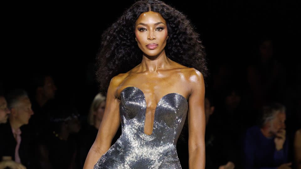 Naomi Campbell closed the show to a standing ovation from showgoers, wiping tears from her face. - Ik Aldama/ Courtesy Alexander McQueen