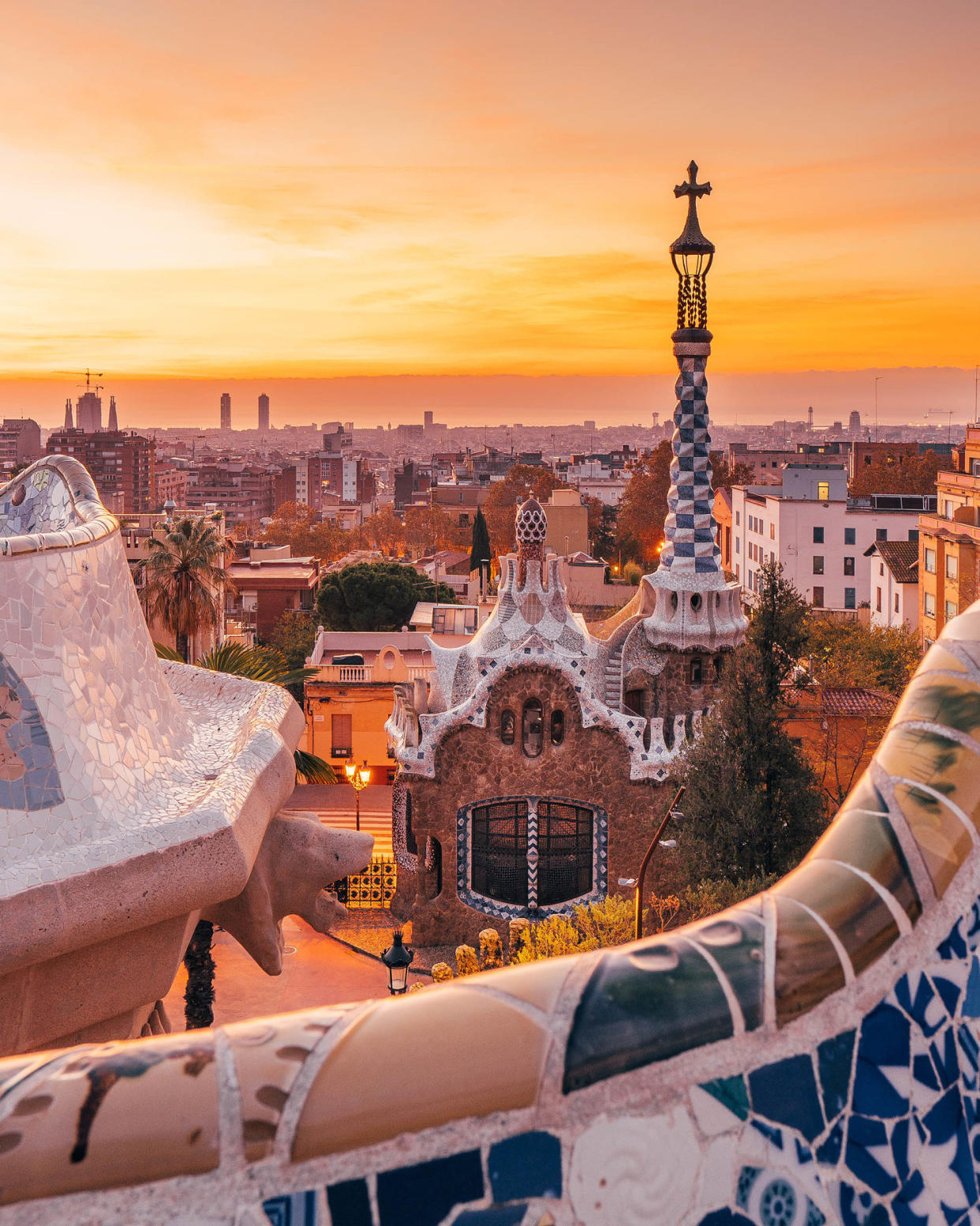 View of the city from Park Guell in Barcelona, Spain. (Pol Albarrán / Getty Images)