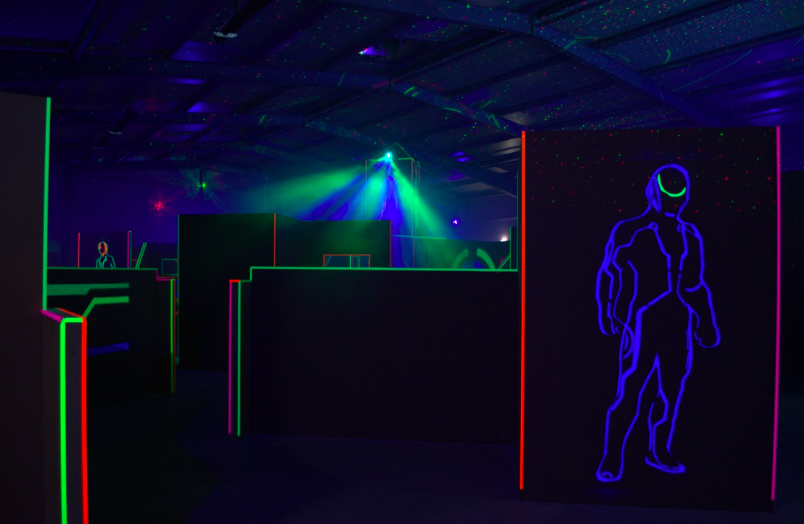 Glow in the dark laser tag