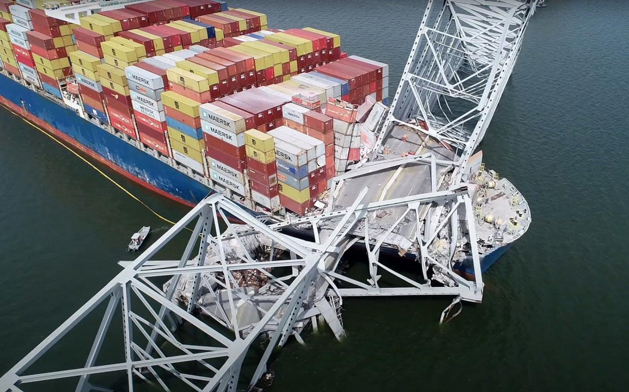 The Francis Scott Key Bridge collapsed into the Patapsco after the container ship lost power and crashed into a support pylon