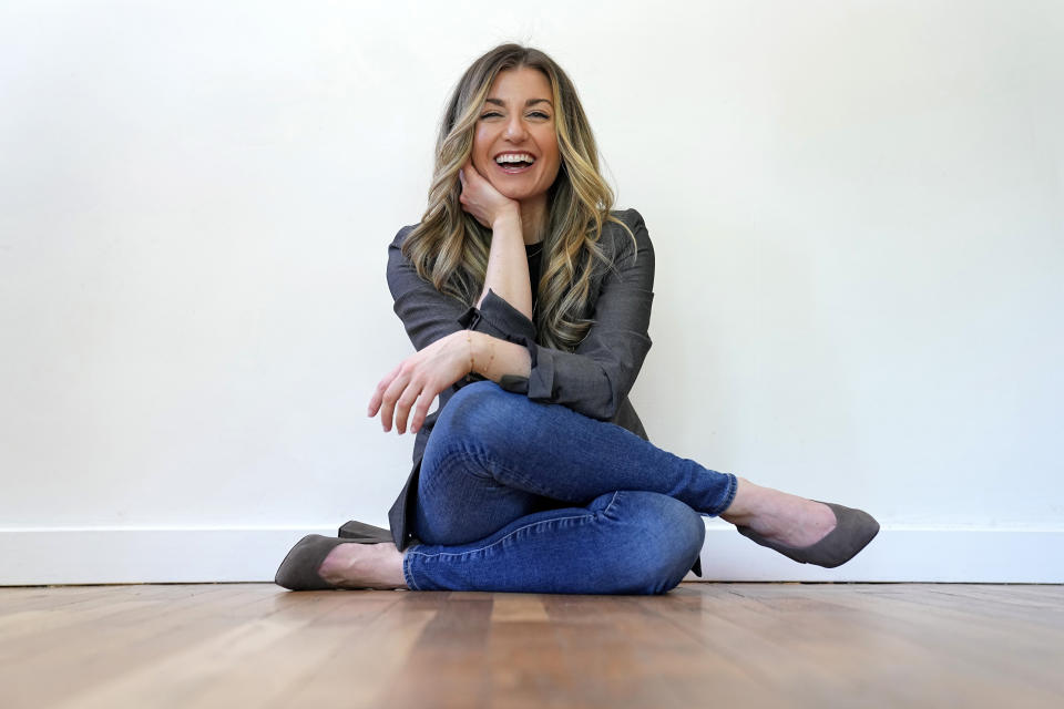 Author T.J. Newman poses for a portrait in Phoenix on May 16, 2023, to promote her latest book, "Drowning.". (AP Photo/Matt York)