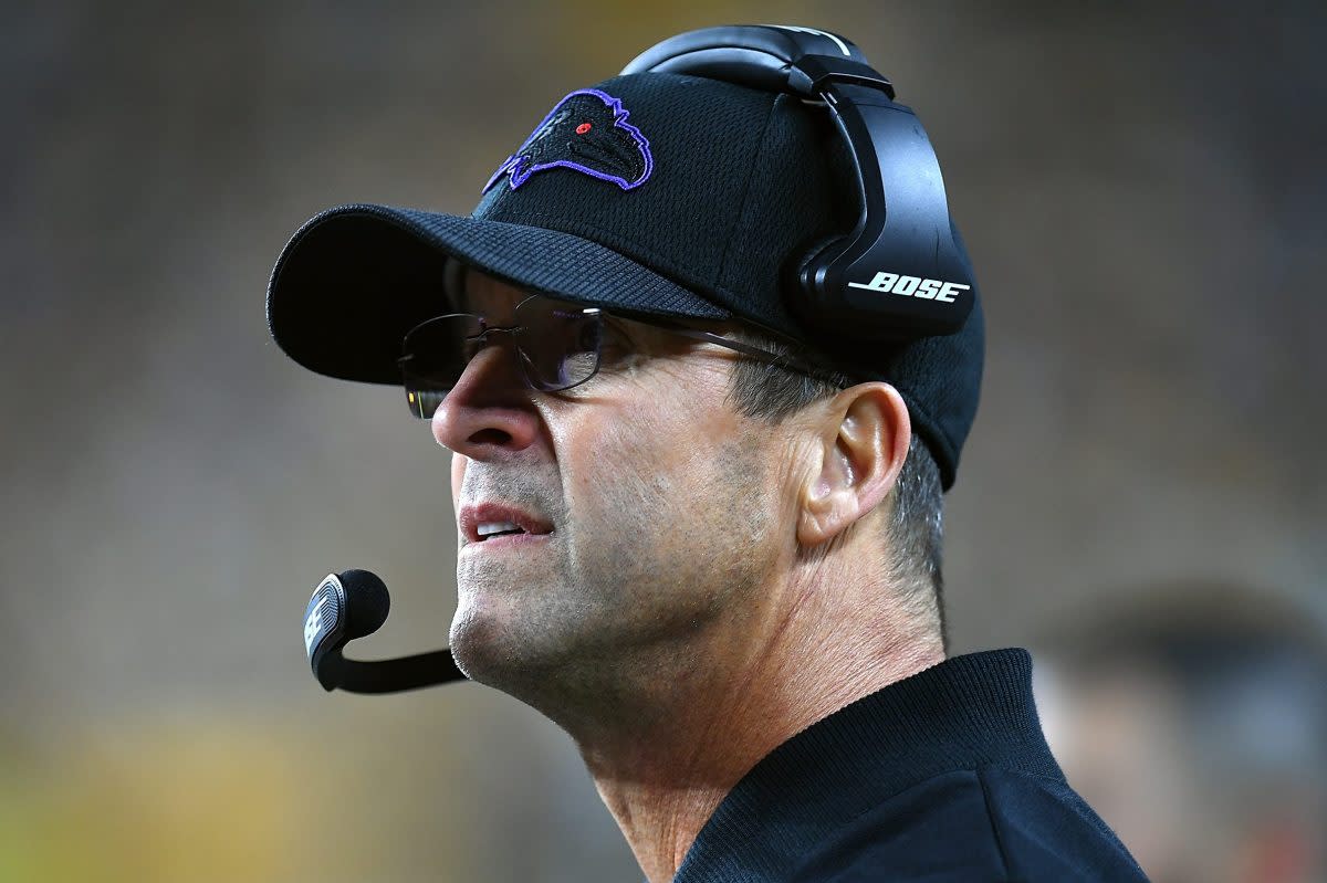 Baltimore Ravens head coach John Harbaugh at Heinz Field