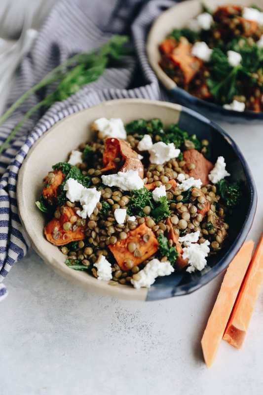 <p>The Healthy Maven</p><p>Warm the soul with this warm lentil and sweet potato salad with sautéed kale and a delicious balsamic dressing. A perfect midday lunch or soothing dinner recipe for any night of the week.</p><p><strong>Get the recipe: <a href="https://www.thehealthymaven.com/warm-lentil-and-sweet-potato-salad/" rel="nofollow noopener" target="_blank" data-ylk="slk:Warm Lentil and Sweet Potato Salad;elm:context_link;itc:0;sec:content-canvas" class="link ">Warm Lentil and Sweet Potato Salad</a></strong></p><p><strong>Related: <a href="https://parade.com/938381/kristamarshall/best-sweet-potato-side-dishes-for-thanksgiving/" rel="nofollow noopener" target="_blank" data-ylk="slk:30 Must-Have Sweet Potato Dishes;elm:context_link;itc:0;sec:content-canvas" class="link ">30 Must-Have Sweet Potato Dishes</a></strong></p>