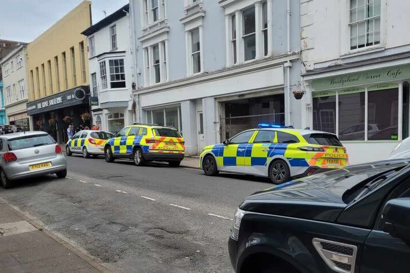 Police and ambulance crews on  Bridgland Street