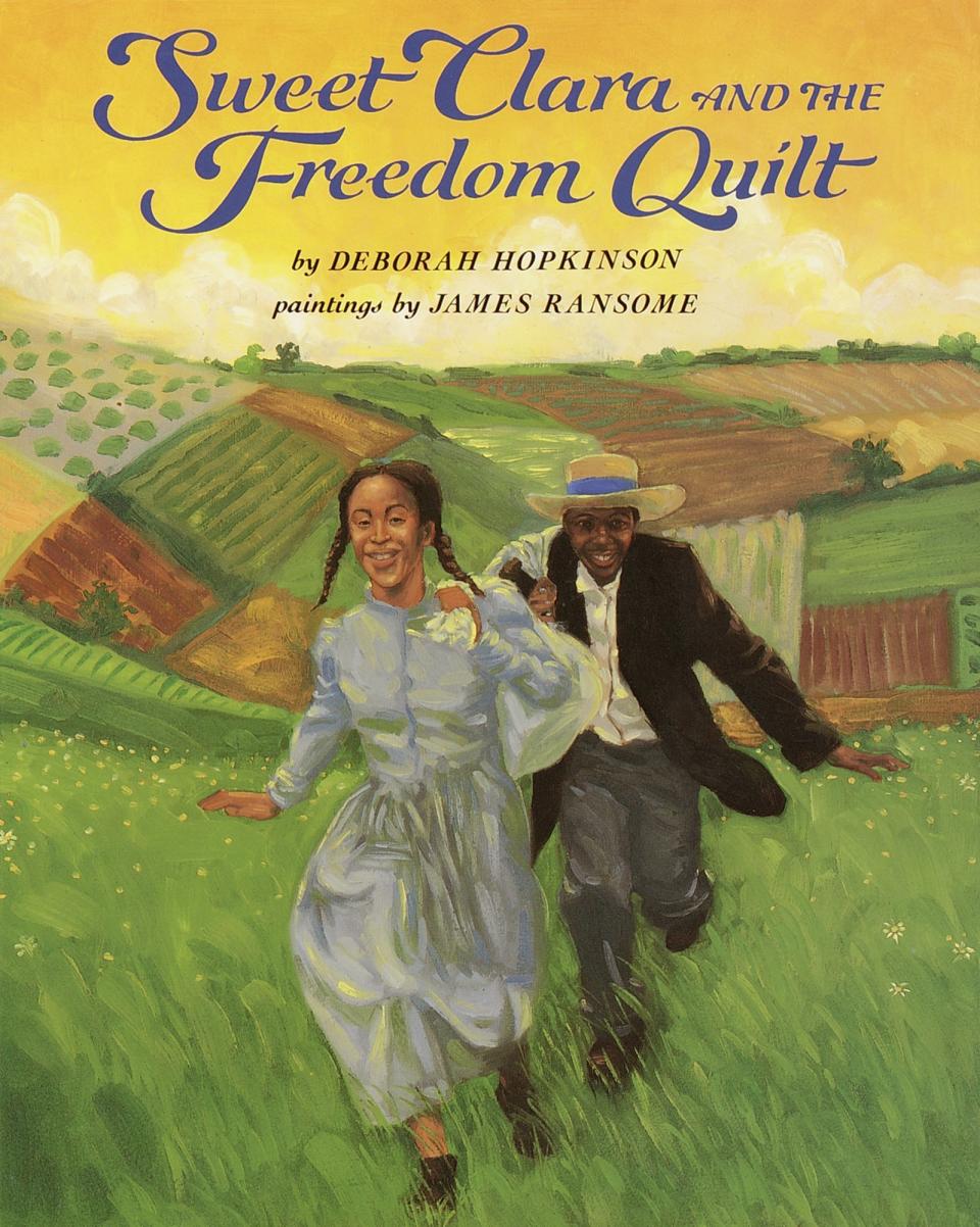 This picture book, written by Deborah Hopkinson and illustrated by James Ransome, tries to present the painful truth about slavery without images that will overly upset young children. It tells the story of a young girl who resourcefully hides a map to freedom in a quilt design.