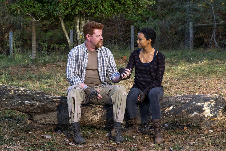 Michael Cudlitz as Sgt. Abraham Ford and Sonequa Martin-Green as Sasha Williams in AMC’s ‘The Walking Dead’ (Photo: Gene Page/AMC)