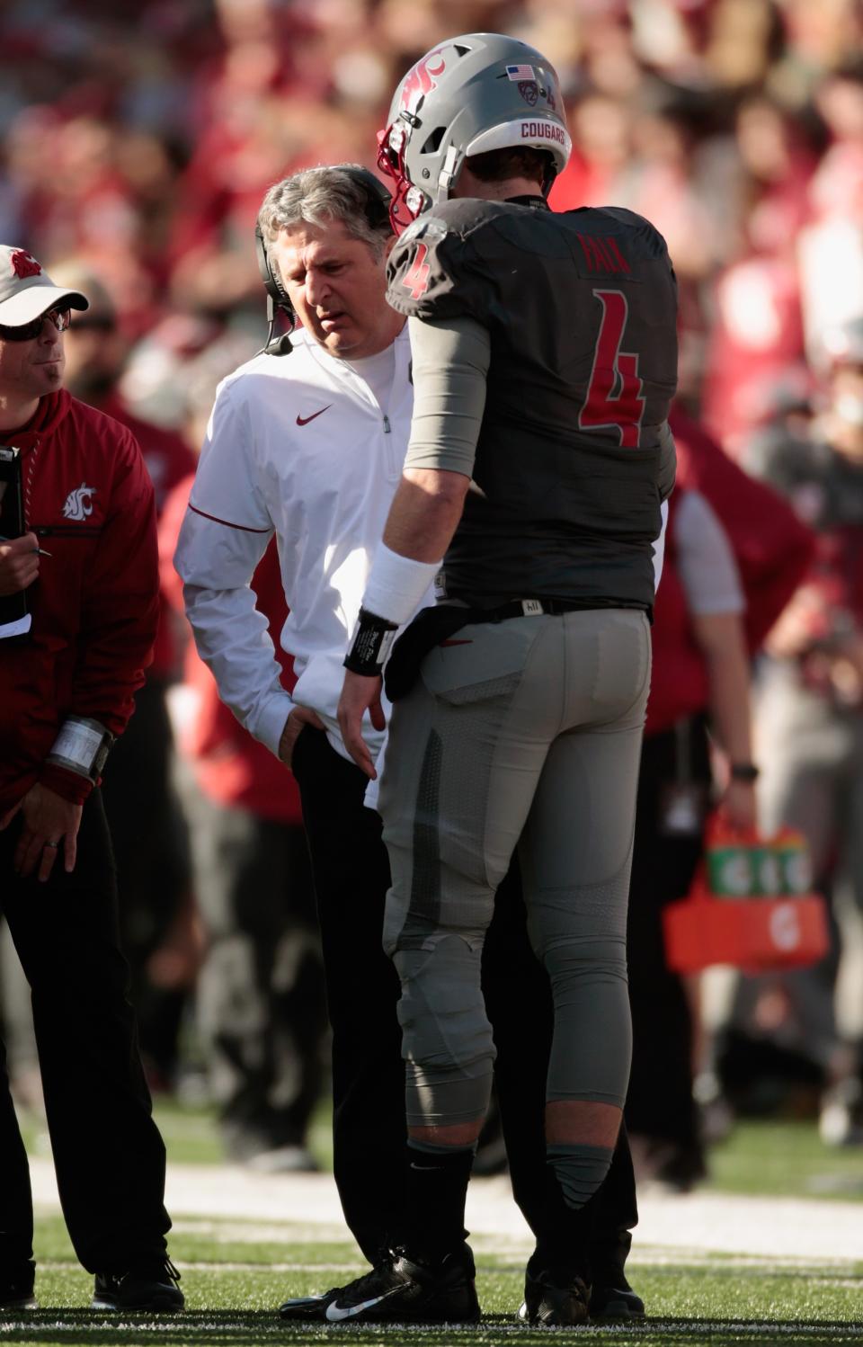 Luke Falk has thrown for more than 10,000 yards during his time under Mike Leach at Washington State. (Getty)