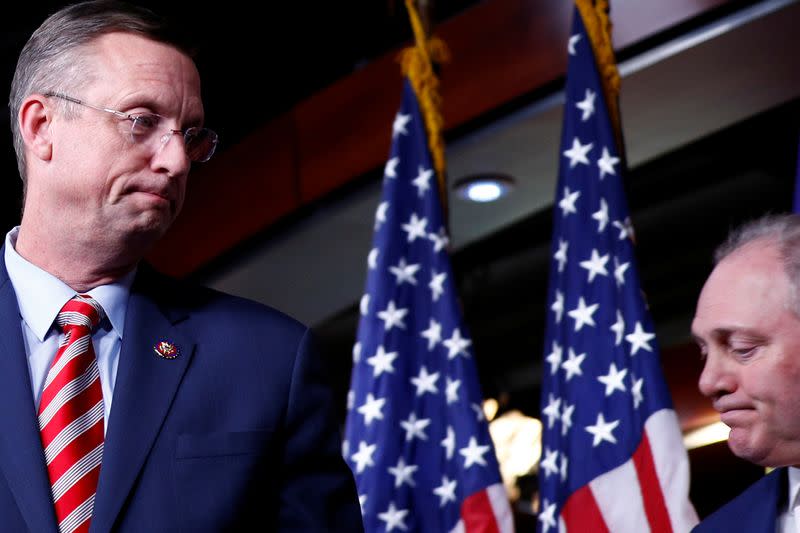 Republican members of congress host a press conference on Capitol Hill in Washington