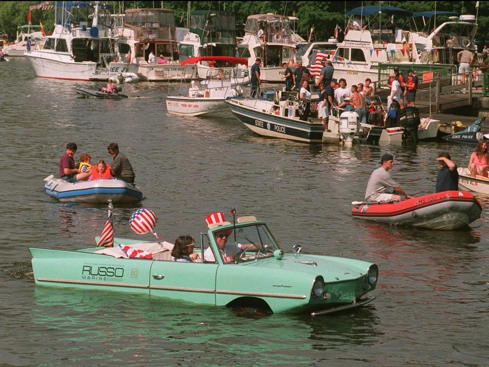 Concertgoes near the Esplanade in Boston, July 4, 1996.