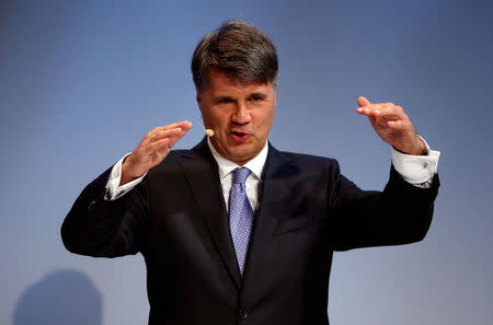 Harald Krueger, Chief Executive of German luxury carmaker BMW, gives a speech during the Handelsblatt Automotive Summit 2016 in Munich, southern Germany, November 9, 2016. REUTERS/Michael Dalder