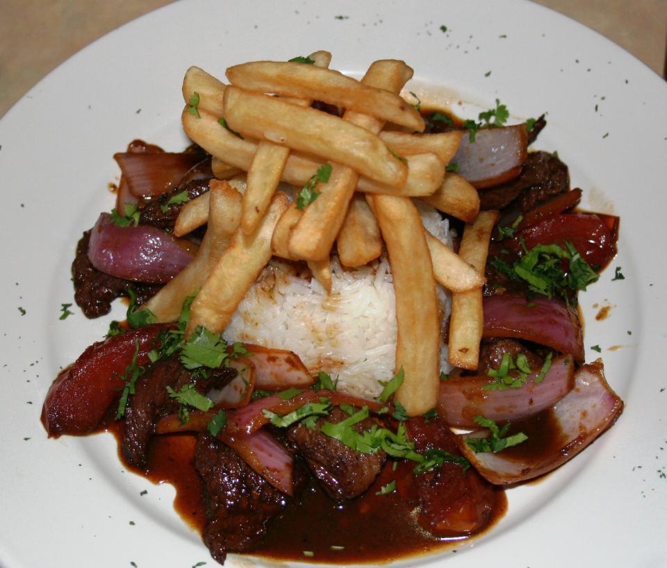 Lomito Saltado from Mamaveca, the restaurant's version of the classic Peruvian dish lomo saltado.