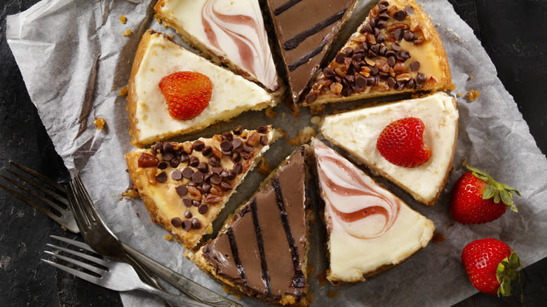 variety of cheesecake slices