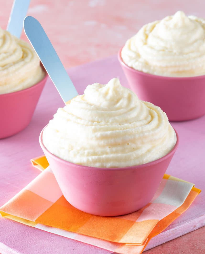 homemade dole whip in pink cups