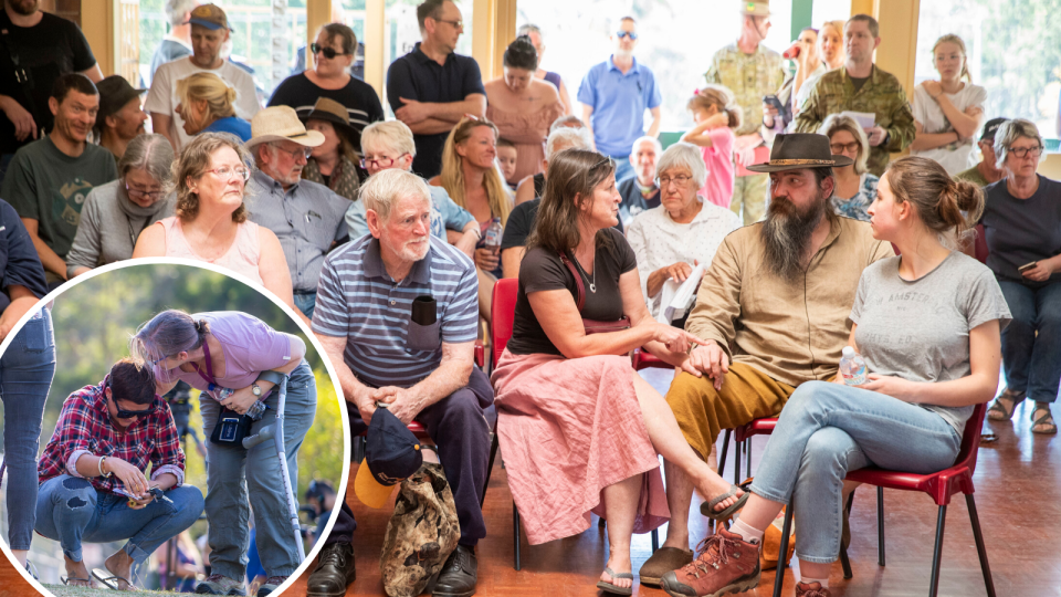 Bushfire-affected community members in Queensland