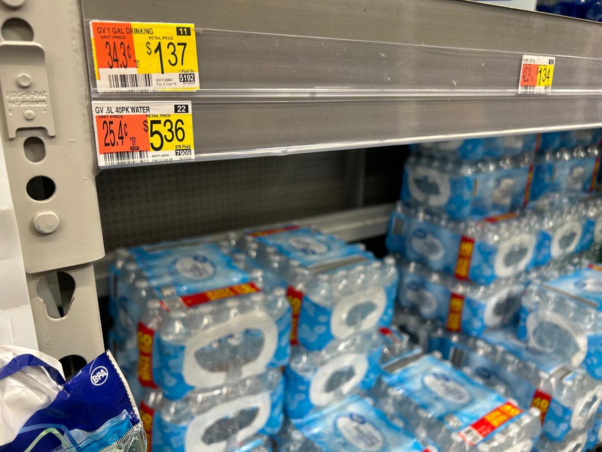 cases of water at Walmart