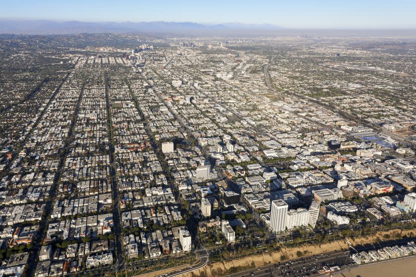 General overall aerial view of Santa Monica during a flight around Southern California on Saturday, October 5, 2019, in Los Angeles. (Brandon Sloter/Image of Sport via AP)