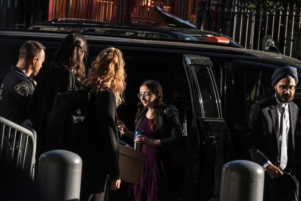 Caroline Ellison, a former deputy and onetime romantic partner of Sam Bankman-Fried, arriving for his trial in New York last year.