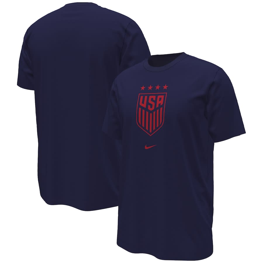 <p><a href="https://go.redirectingat.com?id=74968X1596630&url=https%3A%2F%2Fwww.fanatics.com%2Folympics%2Fteam-usa%2Fuswnt-nike-crest-t-shirt-navy%2Fo-6832%2Bt-03179261%2Bp-4945582996%2Bz-8-3681657832%3F_ref%3Dp-TLP%253Am-GRID%253Ai-r7c0%253Apo-21&sref=https%3A%2F%2Fwww.townandcountrymag.com%2Fleisure%2Fsporting%2Fg44638740%2Fbest-uswnt-womens-world-cup-merch%2F" rel="nofollow noopener" target="_blank" data-ylk="slk:Shop Now;elm:context_link;itc:0;sec:content-canvas" class="link rapid-noclick-resp">Shop Now</a></p><p>USWNT Nike Crest T-Shirt - Navy</p><p>$34.99</p><p>fanatics.com</p>