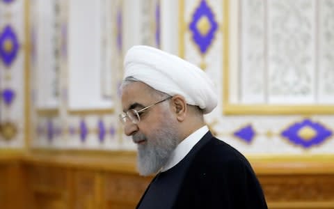 Hassan Rouhani, Iran's president, has demanded Europe do more to help Iran's economy - Credit: REUTERS/Mukhtar Kholdorbekov