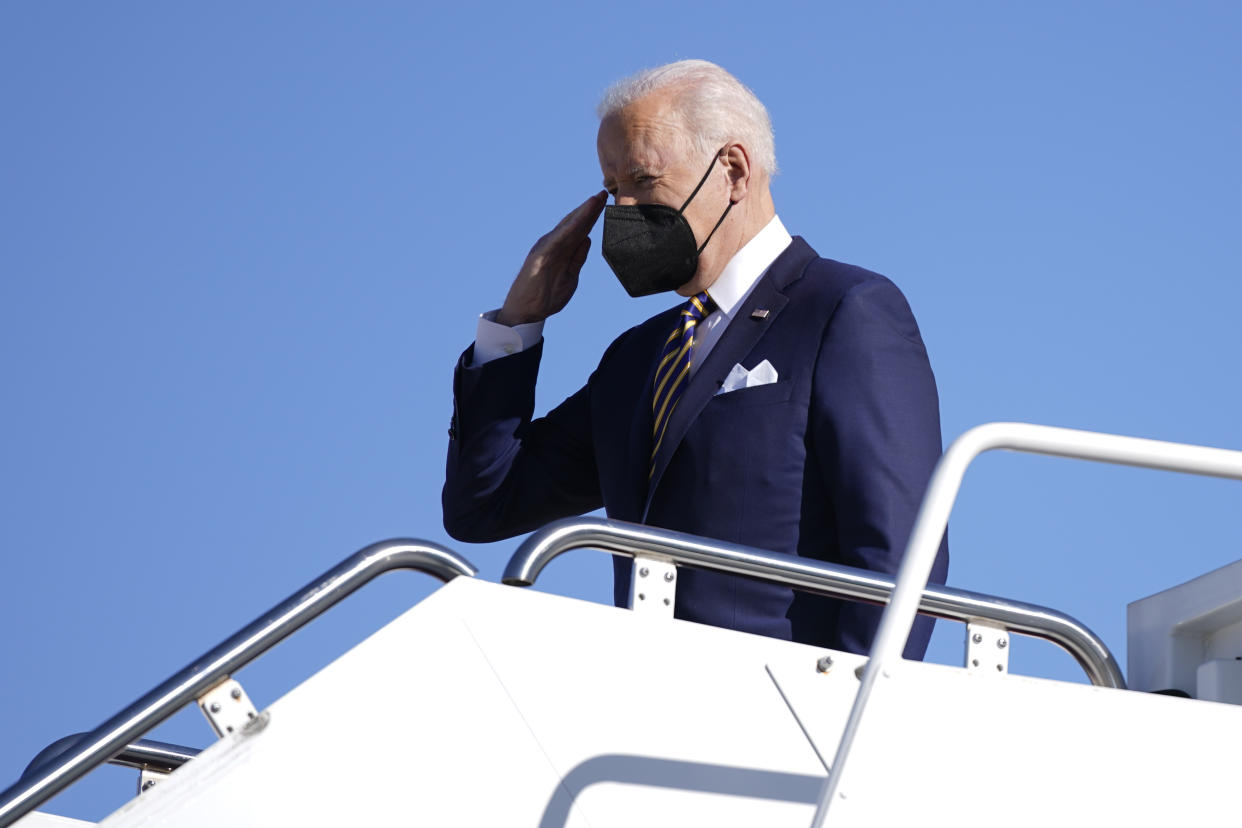 President  Biden vistied 24 states in his first year in office. (AP Photo/Patrick Semansky)