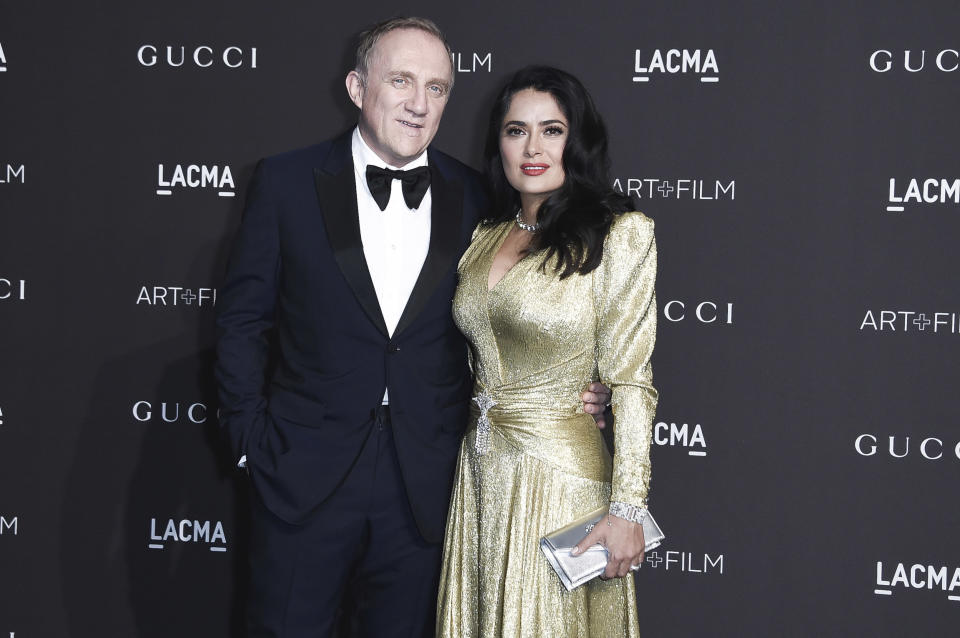 Francois Henri Pinault with wife Salma Hayek at the 2018 LACMA Art + Film Gala at Los Angeles County Museum of Art. Source: AAP