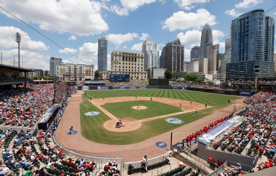 Before UNC’s game against USC in Charlotte for the Duke’s Mayo Classic on Saturday, Sept. Sept 2, there will be a tailgate for Tar Heels alumni at Truist Field from 3:30-6:30 p.m. Truist Field is shown here during the ACC baseball championship in May 2022. .