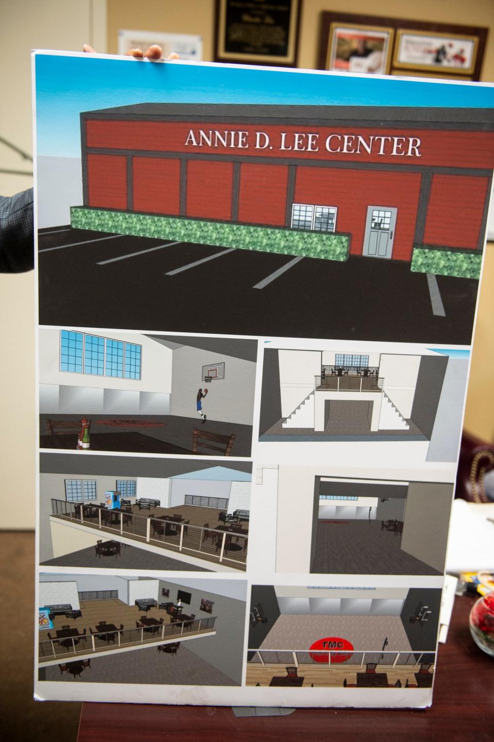A rendering of the Annie D. Lee Center, a proposed extension of the That’s My Child campus in Montgomery, is displayed on July 11, 2022.