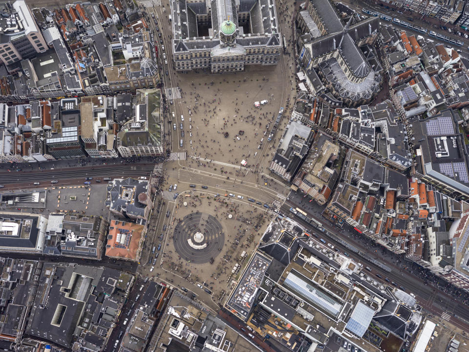 荷蘭阿姆斯特丹市中心空拍圖（圖片來源：Getty image)