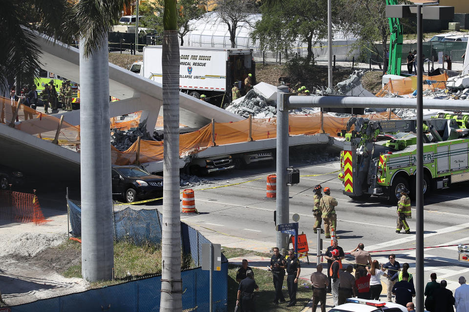 Bridge collapses at Florida International University in Miami