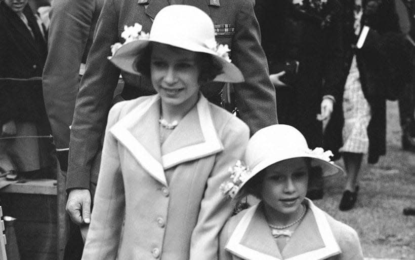 Princess Elizabeth and Princess Margaret in 1938 - AP
