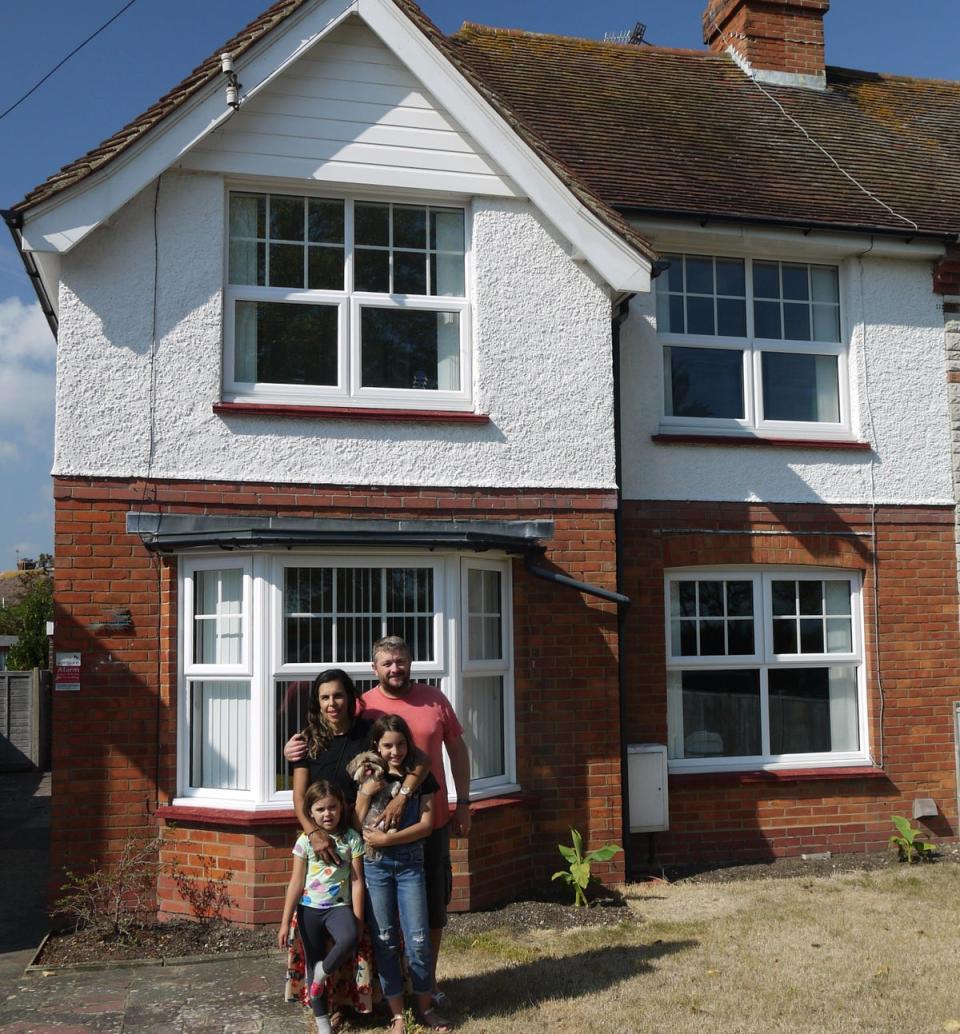 The Hodder family compromised with a move to the coast after renting from friends in south-east London (Handout)