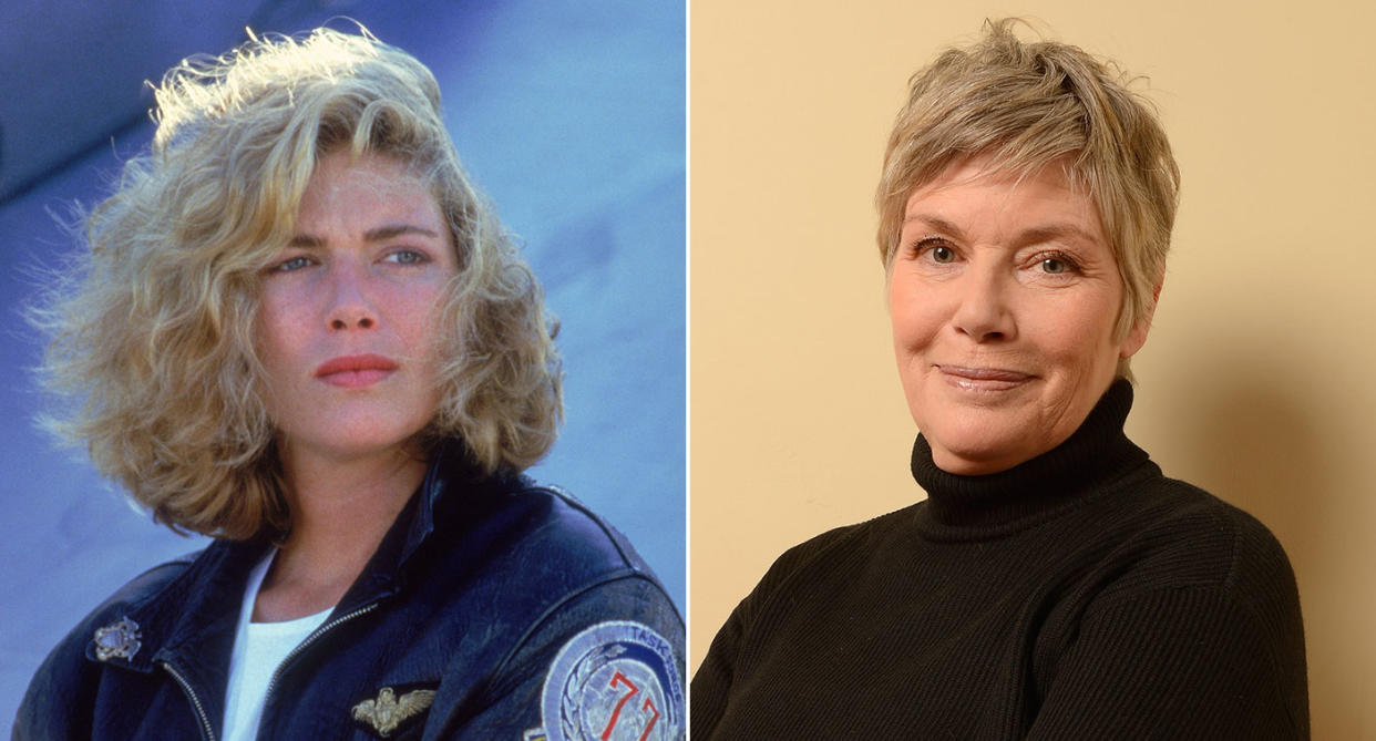 Kelly McGillis in Top Gun (L) and at the 2013 Sundance Film Festival (R). (Paramount/Getty Images)