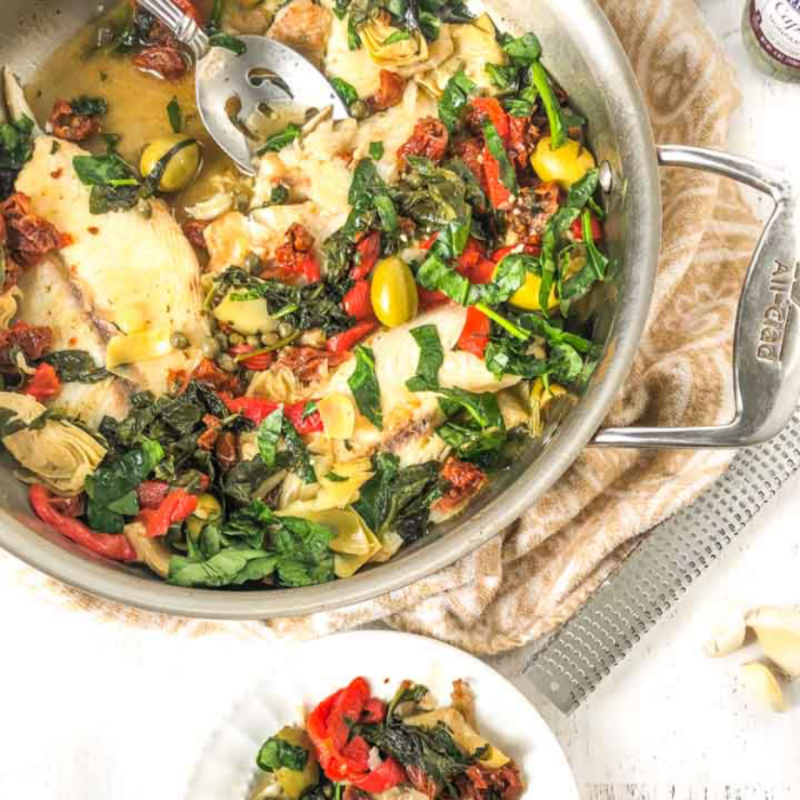 <p>My Life Cookbook</p><p>This easy low-carb Mediterranean fish dinner takes less than 20 minutes to make. So if you are looking for easy fish dinner ideas, try this easy, healthy and tasty fish dinner tonight!</p><p><strong>Get the recipe: <a href="https://mylifecookbook.com/easy-peasy-mediterranean-fish-dinner/" rel="nofollow noopener" target="_blank" data-ylk="slk:Low-Carb Mediterranean Fish Dinner;elm:context_link;itc:0;sec:content-canvas" class="link rapid-noclick-resp">Low-Carb Mediterranean Fish Dinner</a></strong></p><p><strong>Related: <a href="https://parade.com/1356904/felicialim/cod-fish-recipes/" rel="nofollow noopener" target="_blank" data-ylk="slk:26 Best Cod Fish Recipes to Make Tonight;elm:context_link;itc:0;sec:content-canvas" class="link rapid-noclick-resp">26 Best Cod Fish Recipes to Make Tonight</a></strong></p>