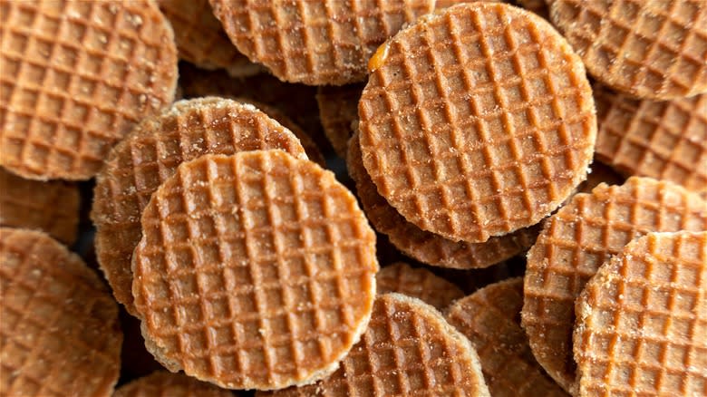 layers of Stroopwafel cookies