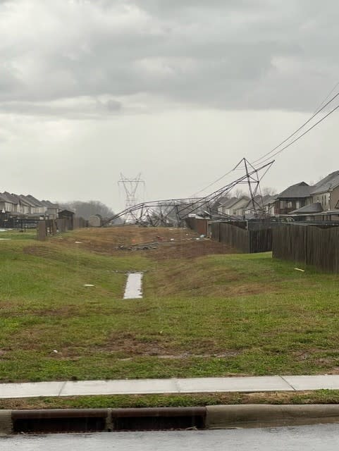 Storm damage along Tylertown Road in Clarksville (Courtesy: Kerianna Mullins)