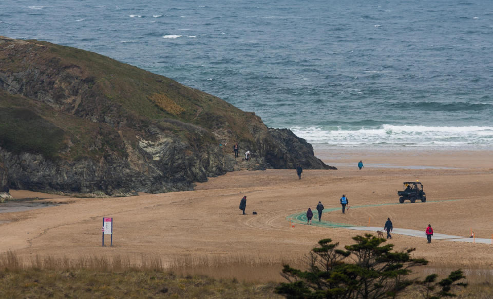 Production has begun on the Game of Thrones prequel, House of the Dragon, at Holywell Bay in Cornwall (SWNS)