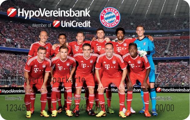 FC Bayern Sparkarte: Magerer Meisterzins. (Bild: Hypovereinsbank)