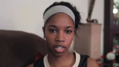 Tyra Betts stands up to her school, in a video posted on Buffalo News.