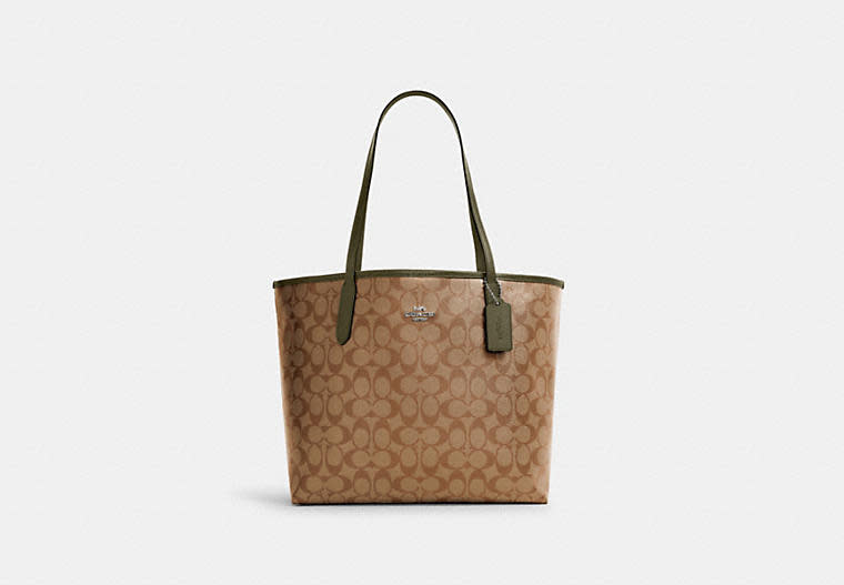 City Tote In Signature Canvas. Image via Coach Outlet. 