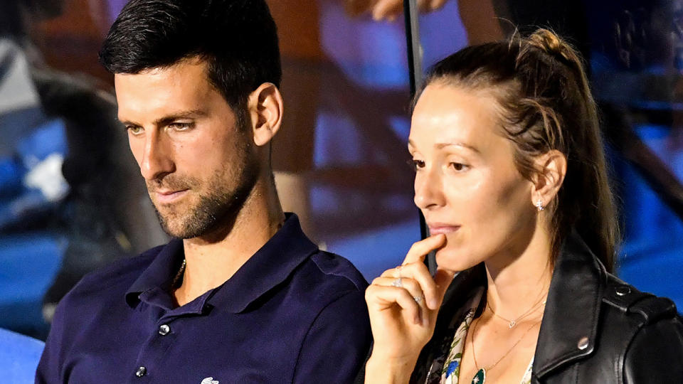 Novak Djokovic and wife Jelena, pictured here at the Adria Tour.