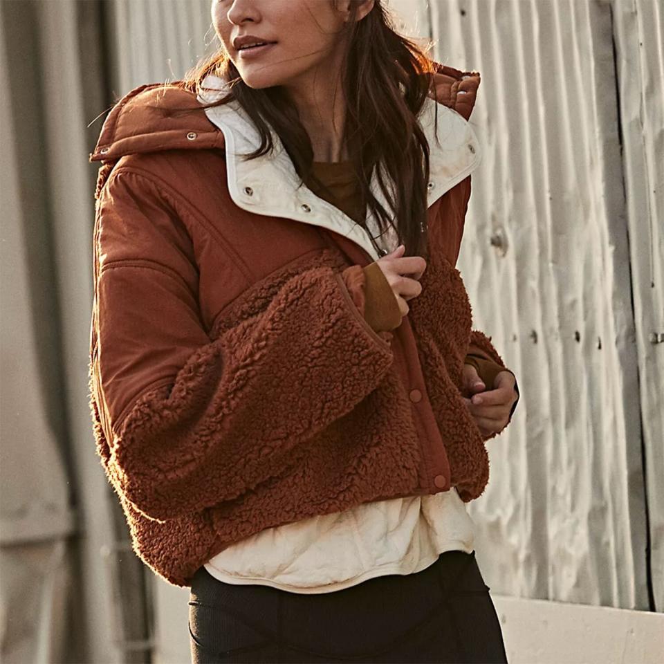 Free People Adventure Awaits Fleece Jacket Myrrh