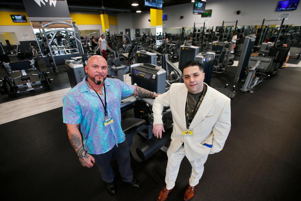 Anthony DelGatto, assistant manager, and Donnie Nance, owner, at the newly opened Work out World at the Dartmouth Mall.