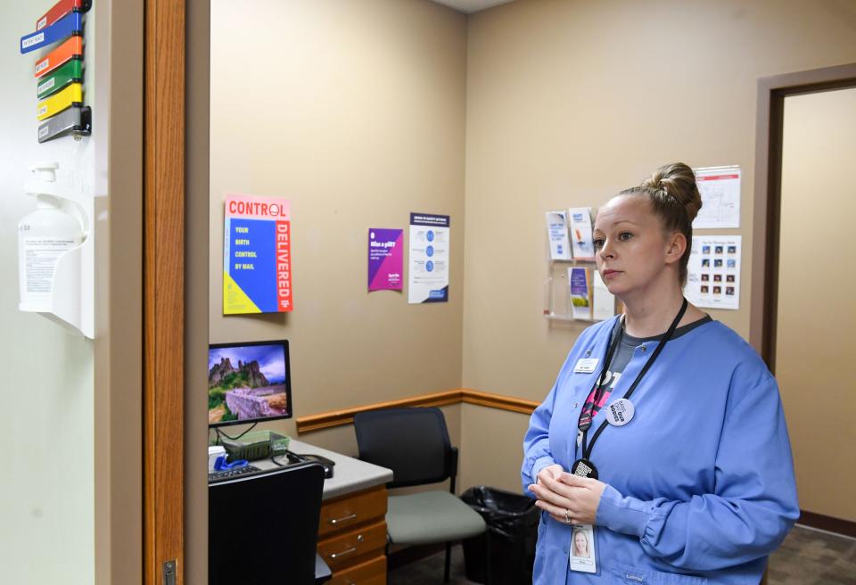 Health Center Manager Misty stands in a consultation room on Monday, June 6, 2022, at Planned Parenthood in Sioux Falls. Misty's last name is being left out due to safety concerns.