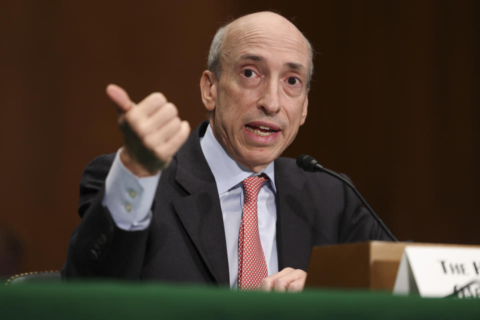 WASHINGTON, DC - SEPTEMBER 15: Securities and Exchange Commission (SEC) Chair Gary Gensler testifies before the Senate Banking, Housing, and Urban Affairs Committee, on Capitol Hill, September 15, 2022 in Washington, DC. The Committee met to hold an oversight hearing on the SEC. (Photo by Kevin Dietsch/Getty Images)